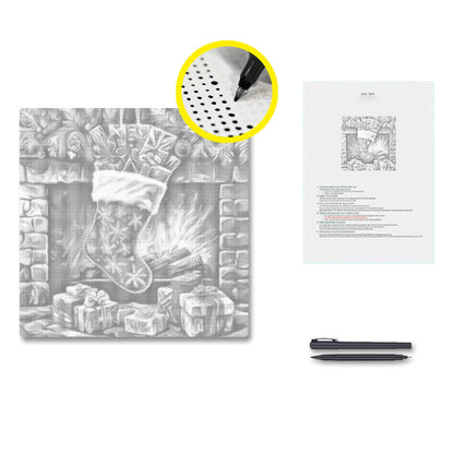 Bas de Noël débordant – Peinture à points