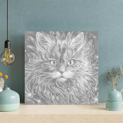 Chat coloré – Peinture à points