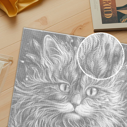 Chat coloré – Peinture à points