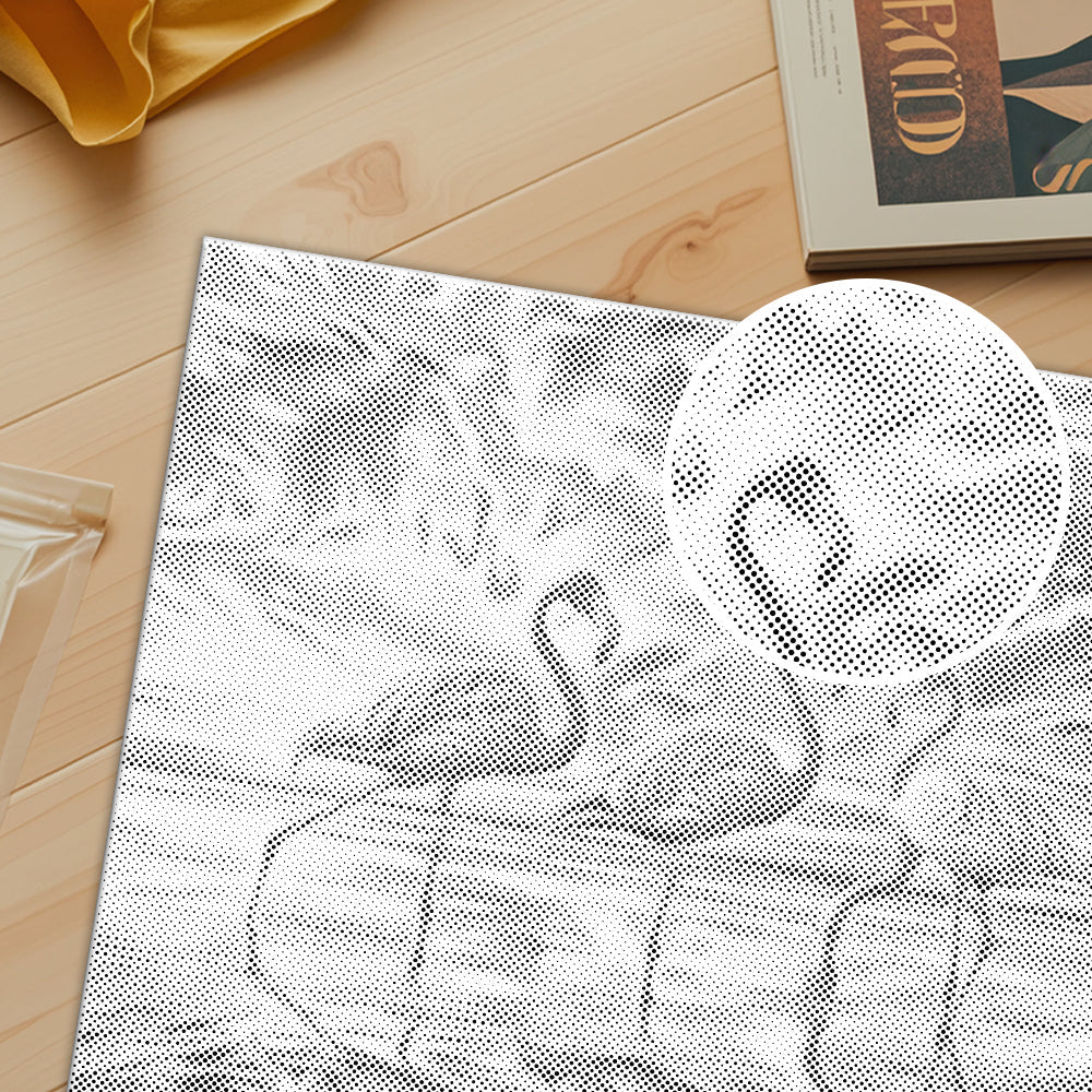 Coucher de soleil flamant rose – Peinture à points