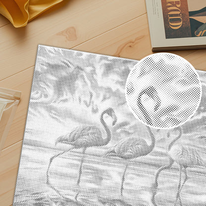 Coucher de soleil flamant rose – Peinture à points