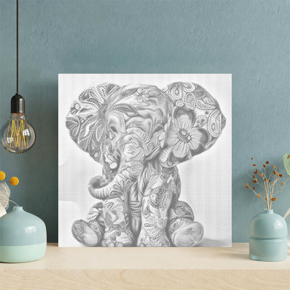 Bébé éléphant floral – Peinture à points