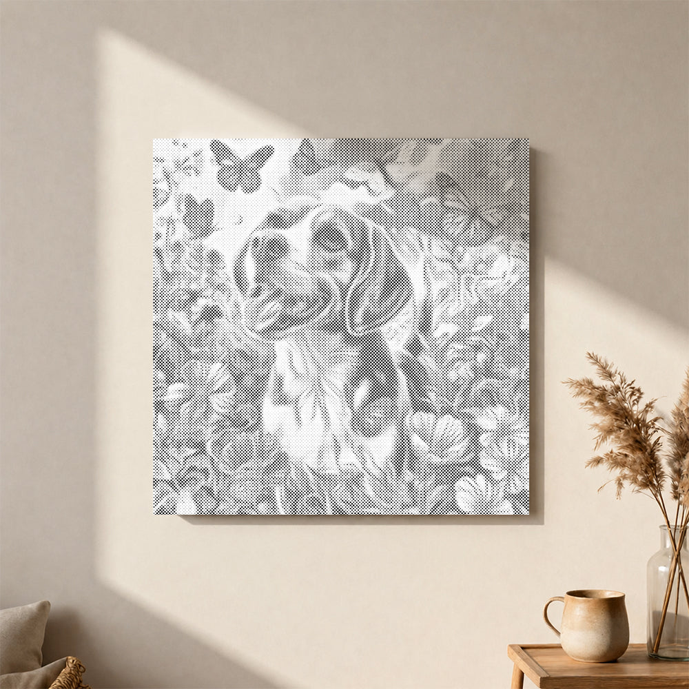 Chien de campagne heureux – Peinture à points