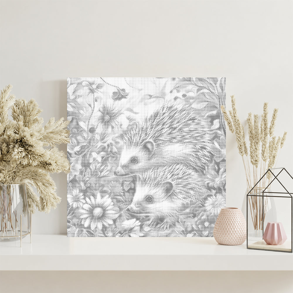 Hérisson dans les fleurs – Peinture à points