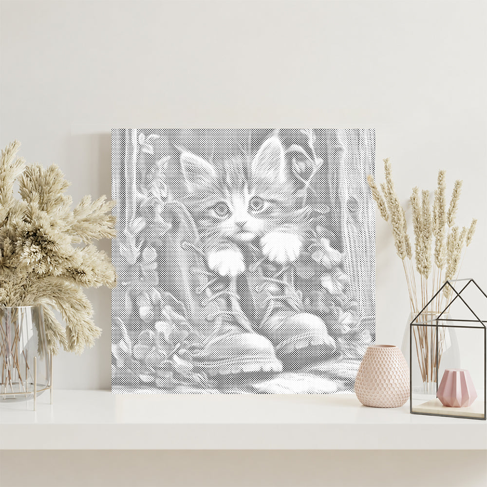 Chaton en bottes – Peinture à points