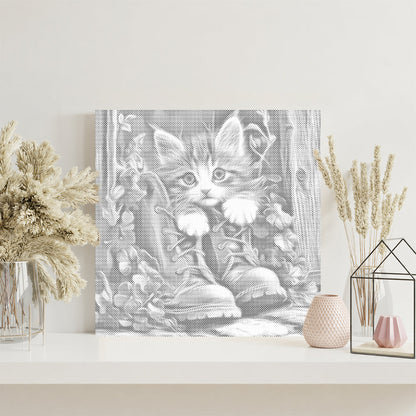 Chaton en bottes – Peinture à points