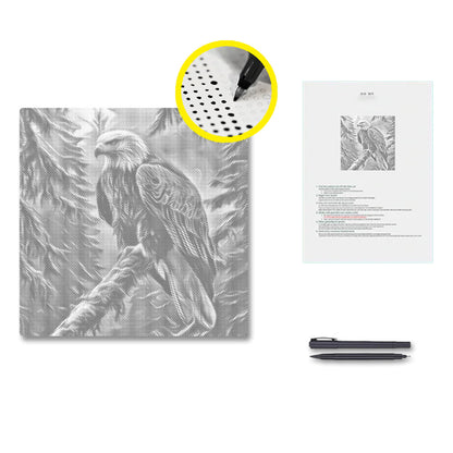 Pygargue à tête blanche majestueux – Peinture à points