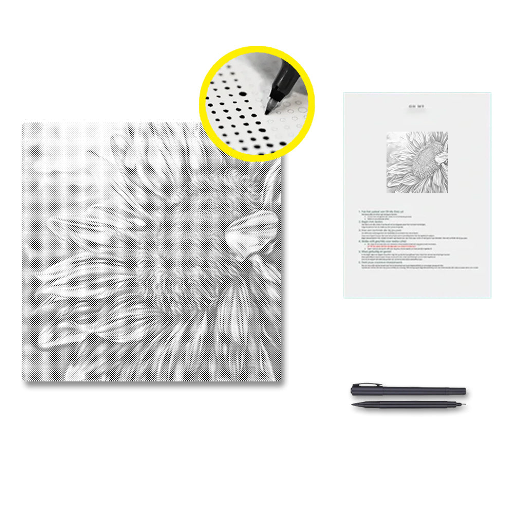 Tournesol ouvert – Peinture à points