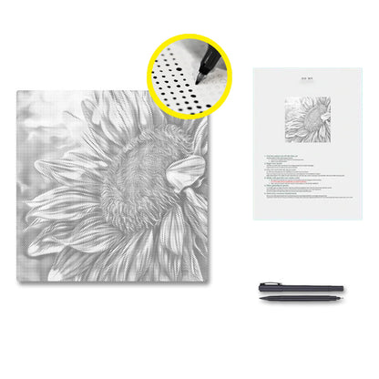 Tournesol ouvert – Peinture à points