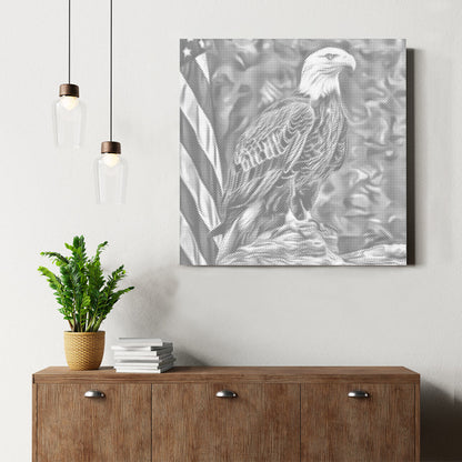 Aigle patriotique – Peinture à points