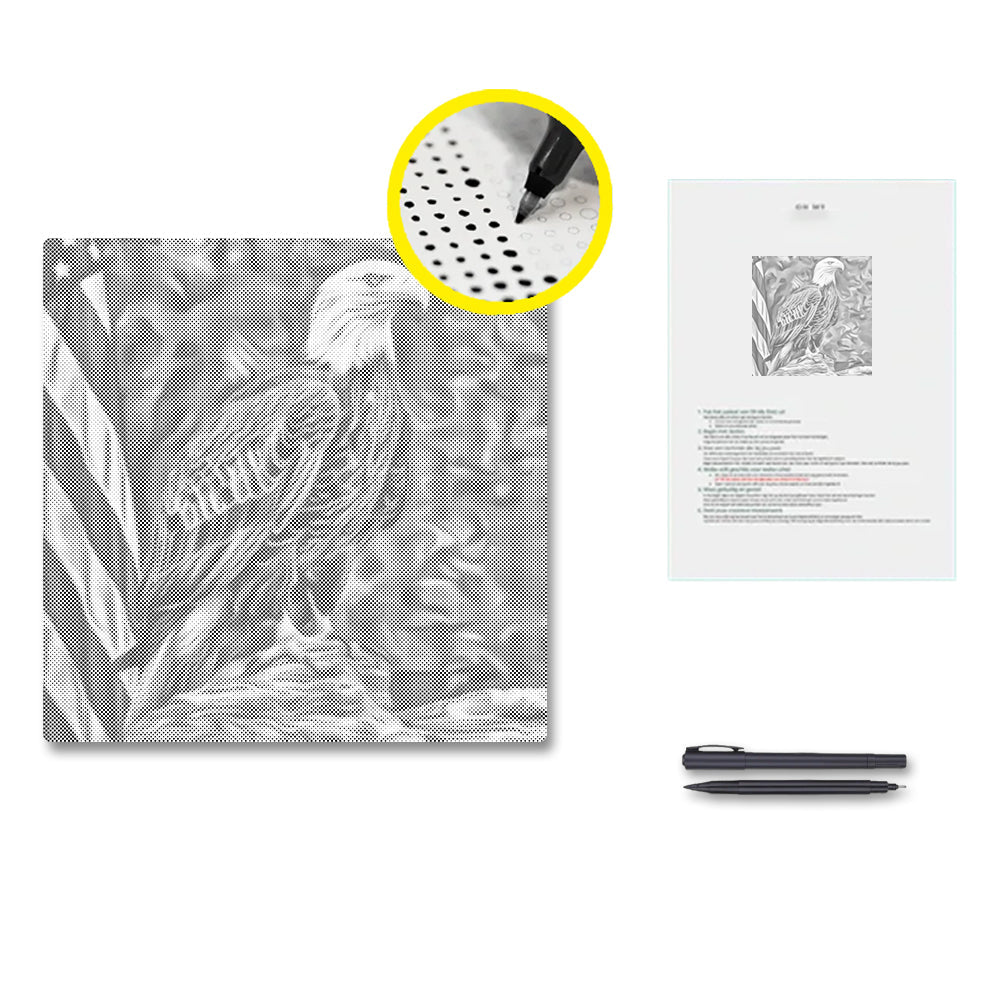 Aigle patriotique – Peinture à points