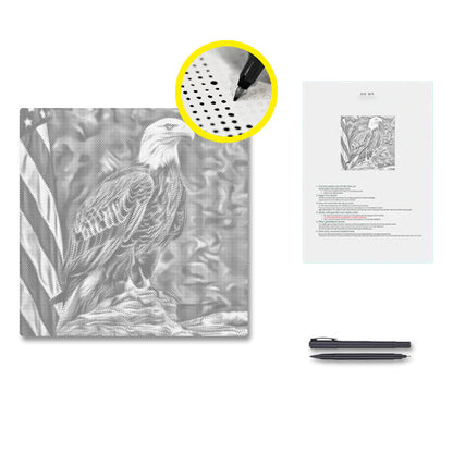 Aigle patriotique – Peinture à points