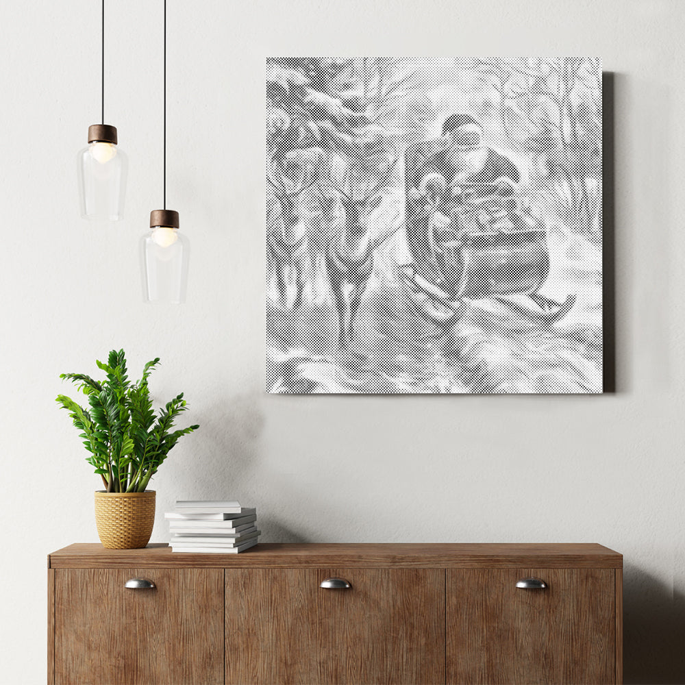 Père Noël en chemin – Peinture à points