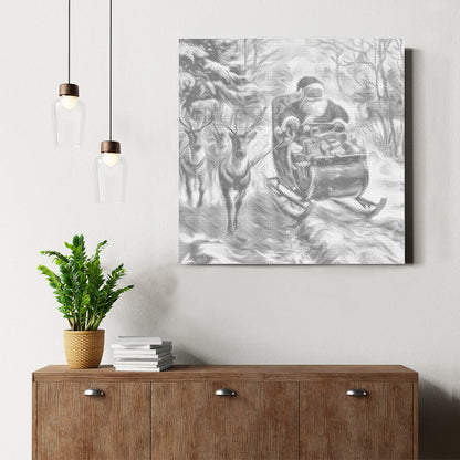 Père Noël en chemin – Peinture à points