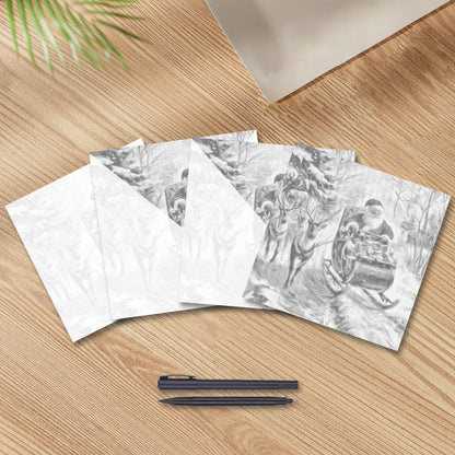 Père Noël en chemin – Peinture à points