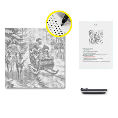 Père Noël en chemin – Peinture à points