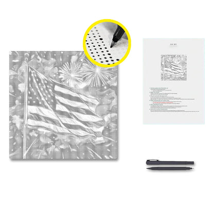 Célébration étoiles et rayures – Peinture à points