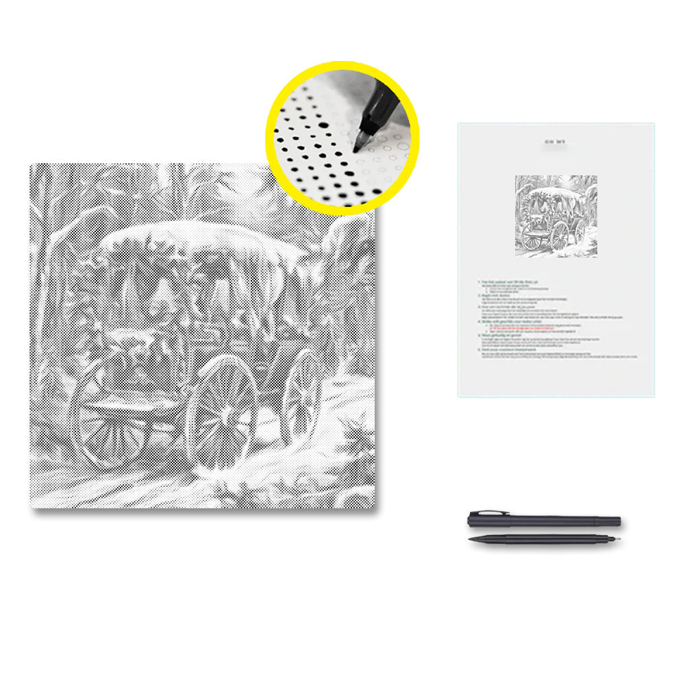 Promenade en traîneau de Noël victorienne – Peinture à points