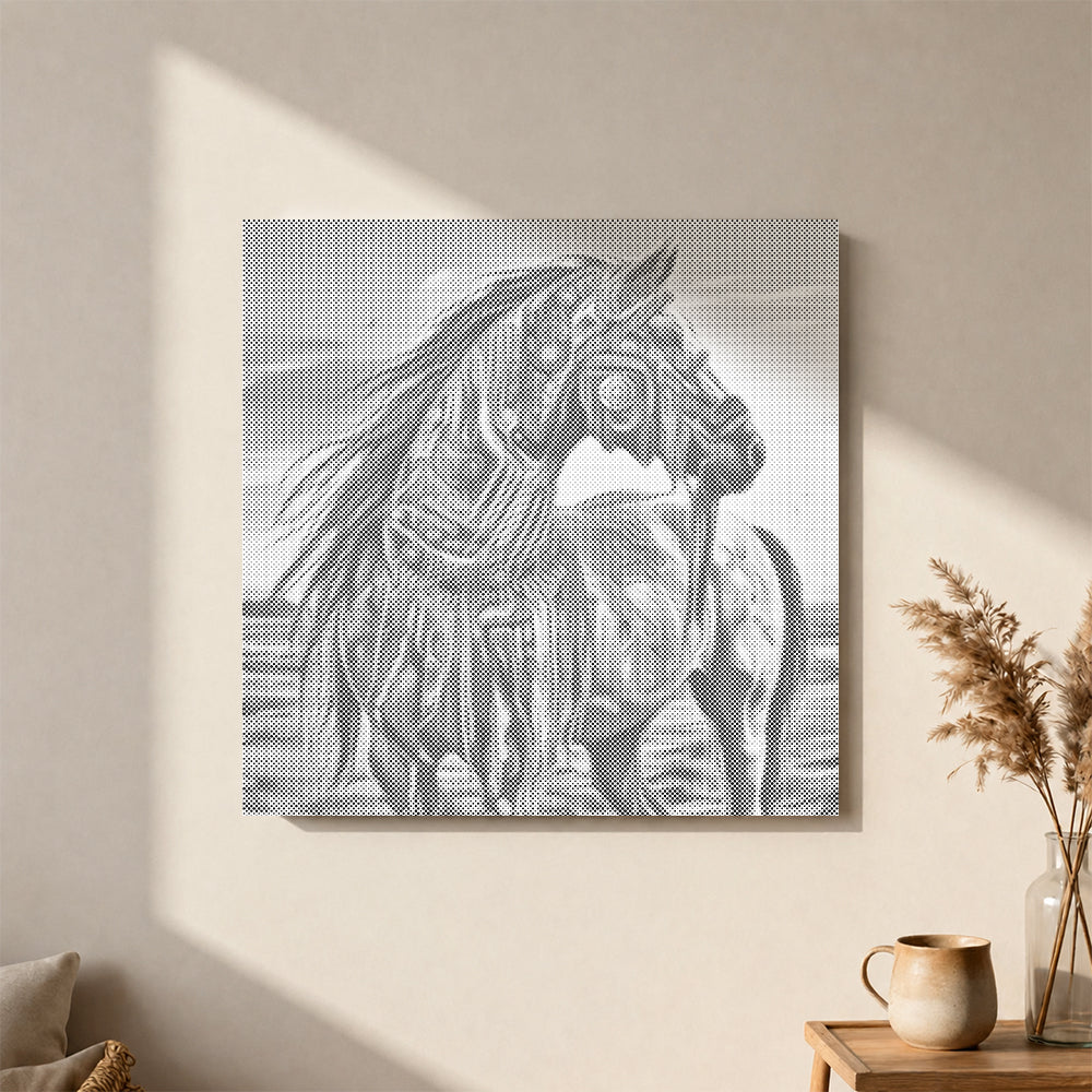 Cheval de guerre – Peinture à points