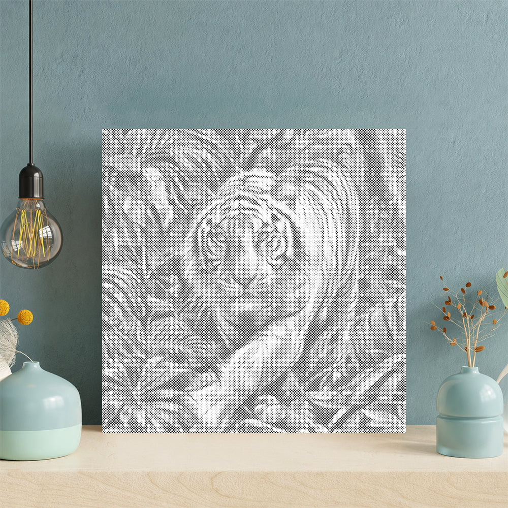 Tigre blanc dans la forêt – Peinture à points