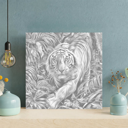 Tigre blanc dans la forêt – Peinture à points