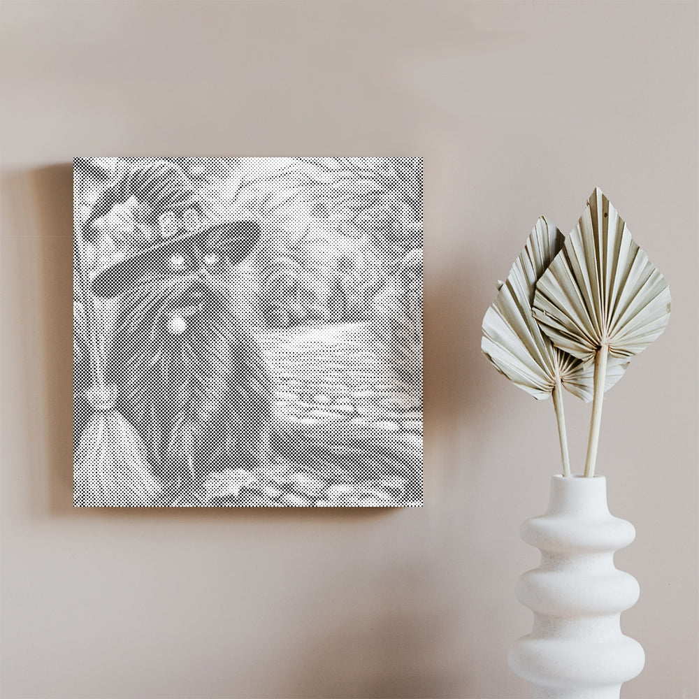 Chapeau de sorcière et balai – Peinture à points