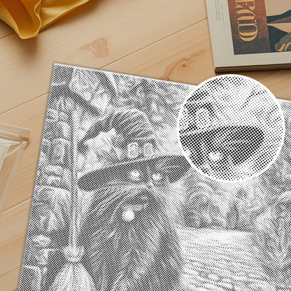 Chapeau de sorcière et balai – Peinture à points