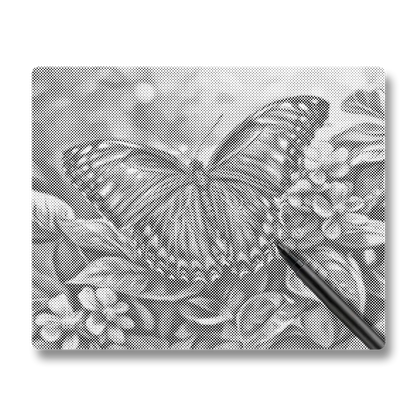 Papillon bleu - Peinture à Points