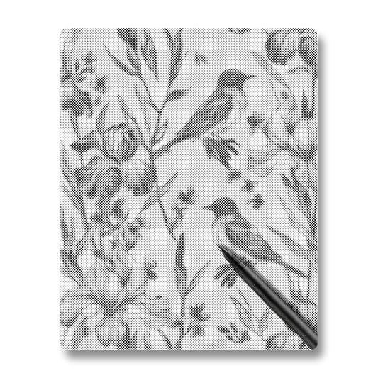 Merle bleu et iris - Peinture à Points