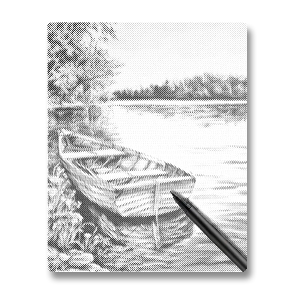 Bateaux sur le lac - Peinture à Points