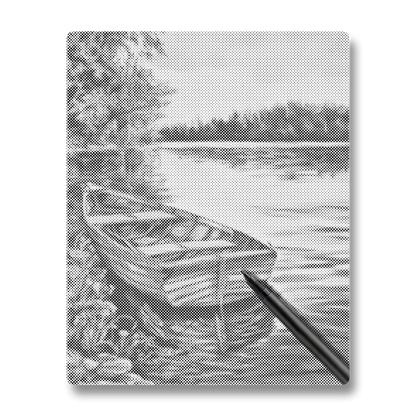 Bateaux sur le lac - Peinture à Points