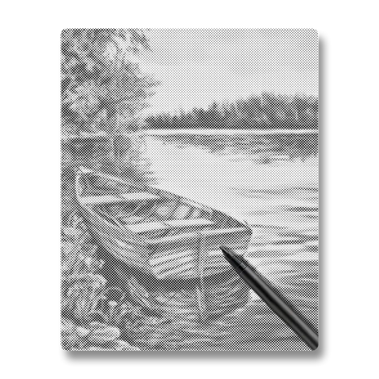 Bateaux sur le lac - Peinture à Points