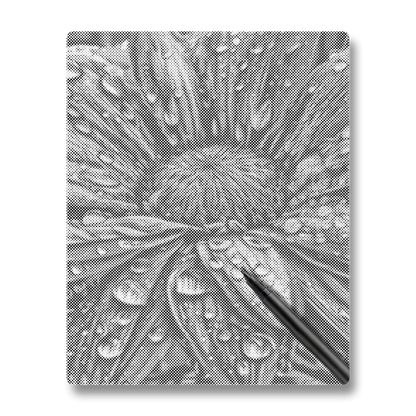 Fleur avec des gouttes de pluie - Peinture à Points