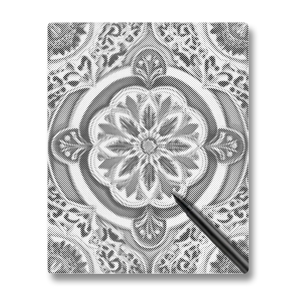 Mandala vert doré - Peinture à Points