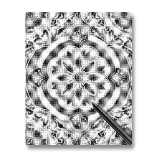 Mandala vert doré - Peinture à Points