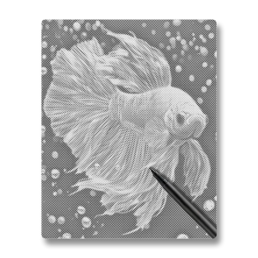 Poisson Betta orné de bijoux - Peinture à Points
