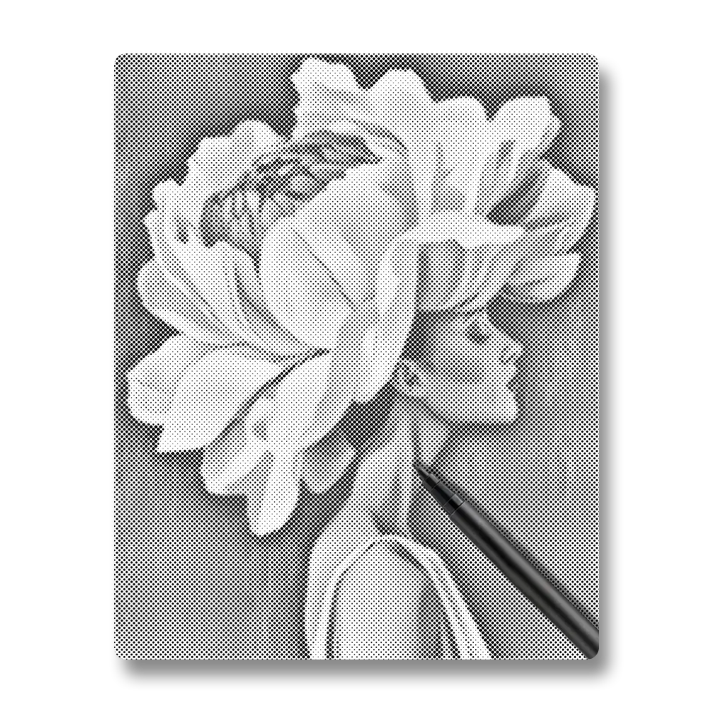 Fleur et femme - Peinture à Points