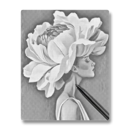 Fleur et femme - Peinture à Points