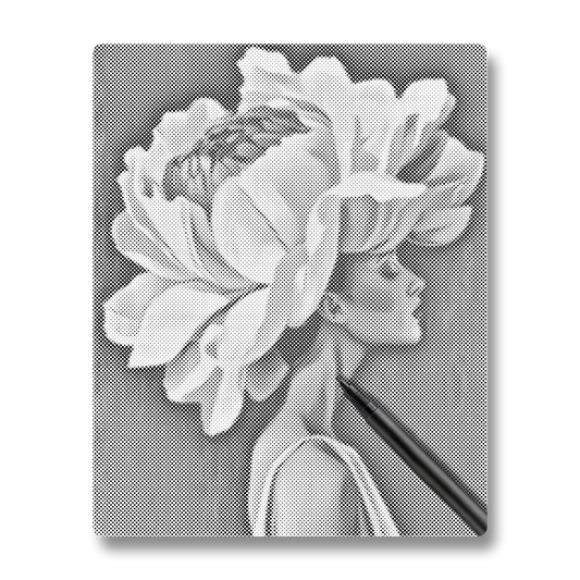 Fleur et femme - Peinture à Points