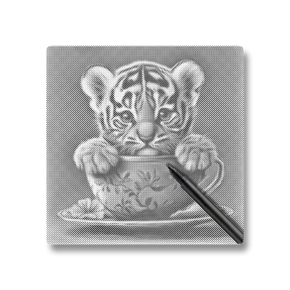Adorable tigre - Peinture à Points