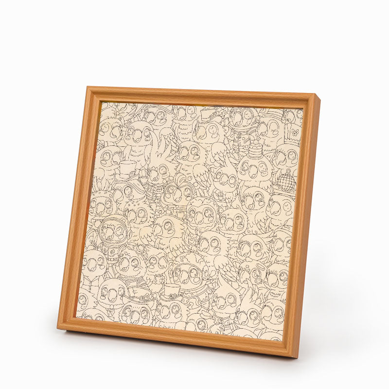 Perruche - Puzzle en bois à colorier