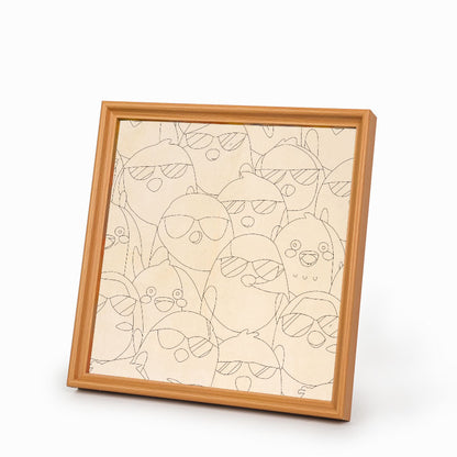 Oiseaux sympas - Puzzle en bois à colorier