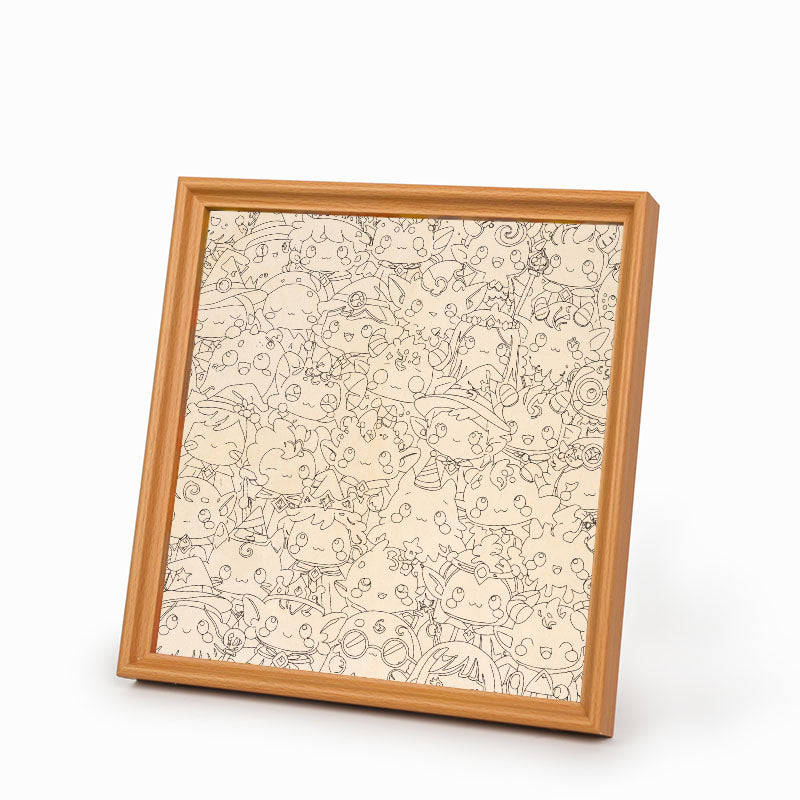 Mélange de Monstres - Puzzle en bois à colorier