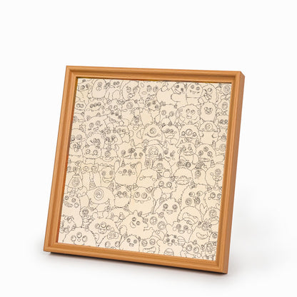 Petit Monstre  - Puzzle en bois à colorier