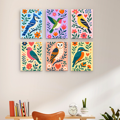 Oiseaux en fleurs