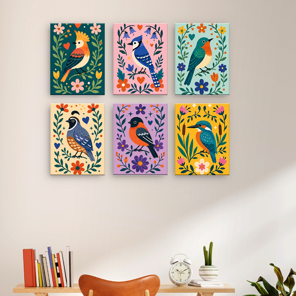 Oiseaux chanteurs colorés