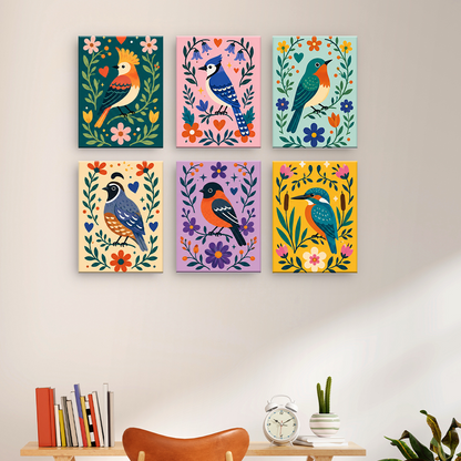Oiseaux chanteurs colorés