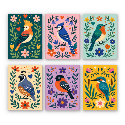 Oiseaux chanteurs colorés