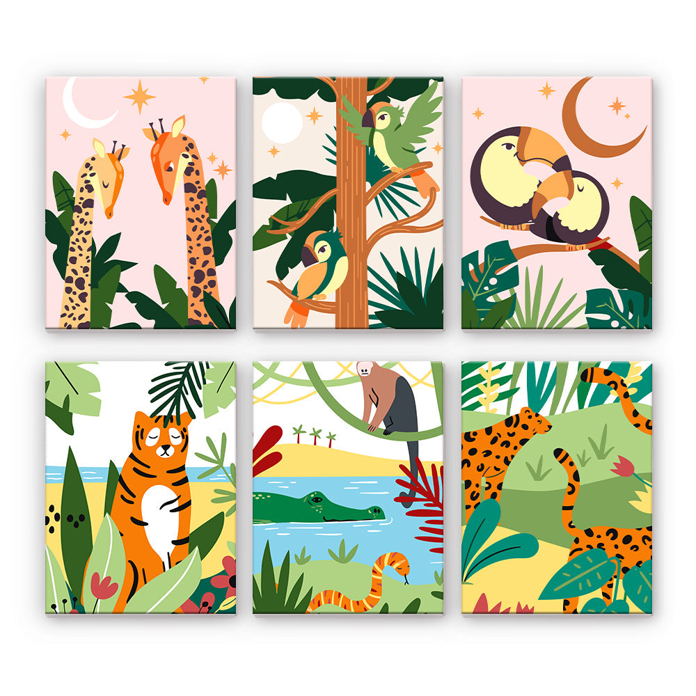 Collage d’animaux de la jungle