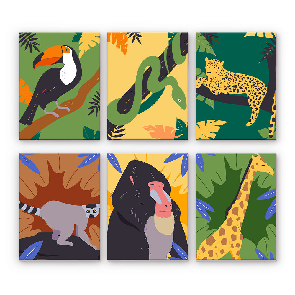 Animaux de la jungle tropicale